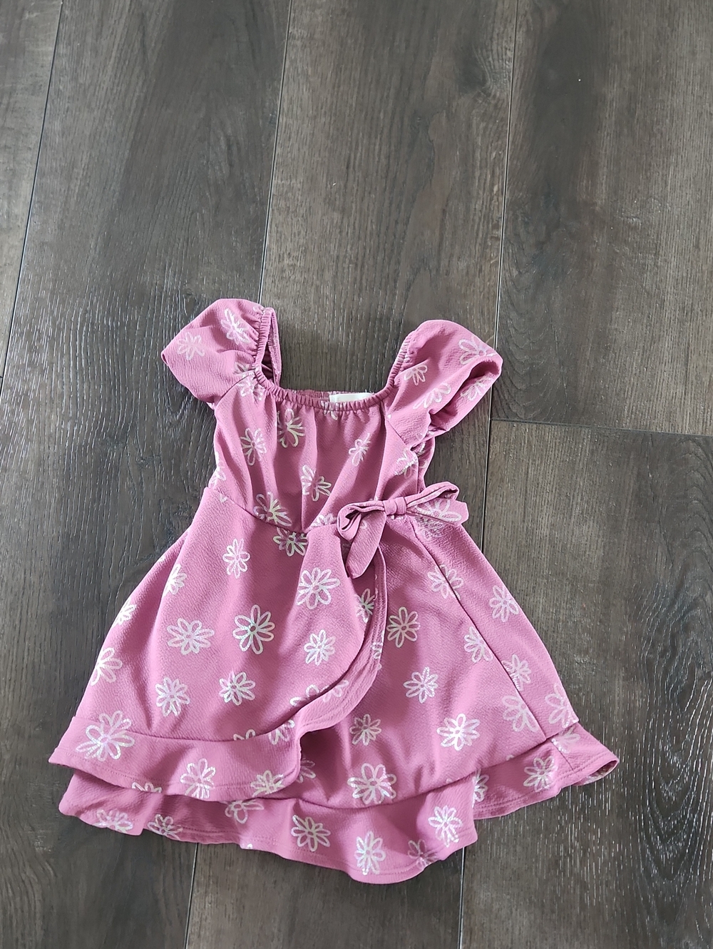 Emma & Elsa, pink and Irridescent Floral dress 4T